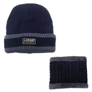 Ensemble bonnet tricoté et cache-cou Sport Agency, mélange de laine rouge bordeaux, chaud pour l'hiver, extérieur, taille adulte 56-58cm - Product Image 2