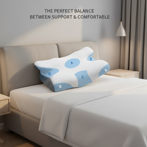 Almohada Cervical <span class=keywords><strong>de</strong></span> Espuma Viscoelástica Contour para Alivio del <span class=keywords><strong>Dolor</strong></span> <span class=keywords><strong>de</strong></span> <span class=keywords><strong>Cuello</strong></span> y Soporte Ortopédico, Uso en Hoteles, Funda <span class=keywords><strong>de</strong></span> Punto Lavable - Product Image 5