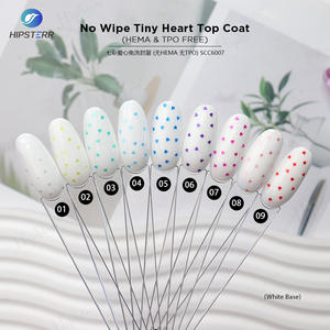 HEMA & TPO FREE No Wipe Tiny Heart Clear Top Coat Soak Off Sequins Clear Top Coat Gel Polish High Tough Top Nail Gel Custom - Product Image 3