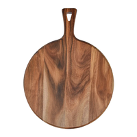 Hot-Selling Trending Natural Acacia Wood Pizzabord Fruit Groentekaas Serveerplank Met Handvat