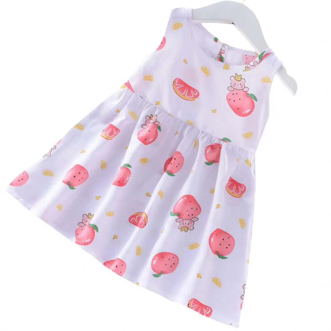 Nueva llegada último diseño algodón verano lindo vestido casual niños ropa bebé niña vestido