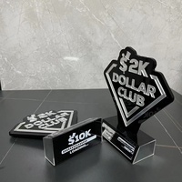 Support de trophée acrylique de luxe personnalisé en usine présentoir de récompense acrylique noir miroir brillant support de trophée acrylique
