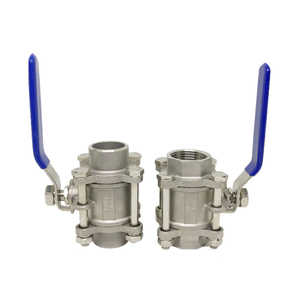 Vanne à boisseau sphérique manuelle en trois parties, 2 pouces, 1000WOG, 3 pièces, en acier inoxydable SS304 SS316 CF8 CF8M, filetage NPT BSP - Product Image 2