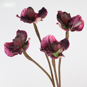 ดอกไม้ประดิษฐ์ก้านเดียวไม่มีใบกล้วยไม้ papiopedilum/กระเป๋าสำหรับตกแต่งงานแต่งงานฉากหลังแต่งงานและตกแต่งห้อง - Product Image 6