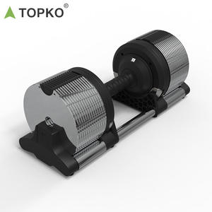 Ensemble d'haltères réglables TOPKO, design breveté, entraînement musculaire, réglage rapide, incrément de 1 kg, chrome - Product Image 5