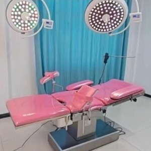 سرير فحص أمراض النساء الكهربائي مع مصدر طاقة يدوي فولاذية/معدنية أريكة فحص أمراض النساء طاولة عمليات بلاستيكية - Product Image 1