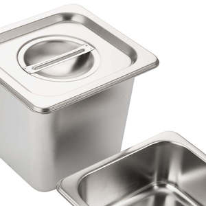 Khách sạn thương mại đầy đủ kích thước thép không gỉ gastronorm <span class=keywords><strong>Container</strong></span> hình chữ nhật nhà hàng tự chọn bánh thực phẩm khay thực phẩm nóng lên - Product Image 2