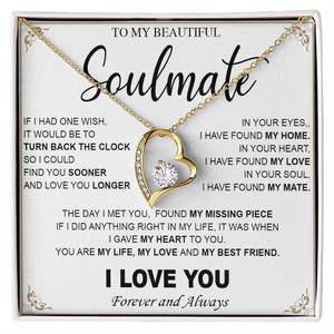สร้อยคอจี้หัวใจทองแดงคู่รักที่รักของฉัน พร้อมการ์ดข้อความส่วนตัว สไตล์คลาสสิก ของขวัญสุดโรแมนติกสำหรับคู่รัก UIONEN - Product Image 4