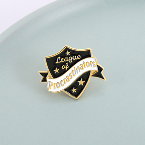 Broche en émail « <span class=keywords><strong>Ligue</strong></span> <span class=keywords><strong>des</strong></span> Procrastinateurs » – Broches rétro en métal pour sac à dos, vêtements, revers – Bijoux cadeaux pour amis - Product Image 1