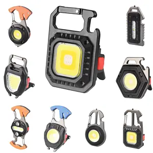 Mini COB Schlüssel bund Taschenlampe 4 Beleuchtungs modus 500 Lumen Pocket LED-Licht mit klappbarer Halterung Flaschen öffner