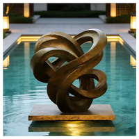 Grande sculpture d'art architectural sur mesure pour l'aménagement intérieur, statue métallique professionnelle pour hôtels de luxe et bureaux