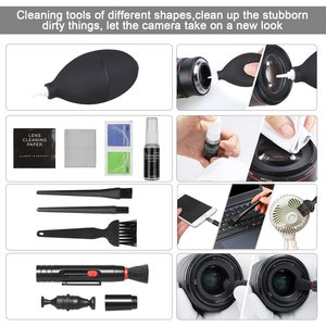 Kampx SLR Kit pembersih Laptop lensa kamera <span class=keywords><strong>DSLR</strong></span>, perlengkapan pembersih Laptop dengan Blower udara, sikat pena pembersih, kain, Seka Sensor, batang pembersih - Product Image 4