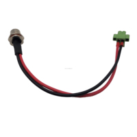 Connecteur d'alimentation étanche IEC M12 2 broches Montage sur panneau pour équipement de télécommunication Fini avec un connecteur vert sans soudure