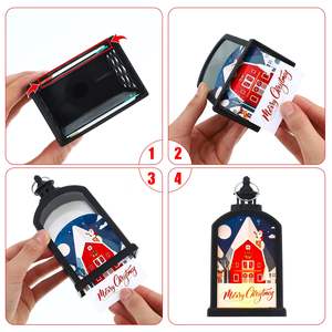 Linterna de Vela Navideña para Sublimación, Mini Linterna LED Colgante en Blanco para Decoración de Halloween, Manualidades para Interiores y Exteriores del Hogar - Product Image 6