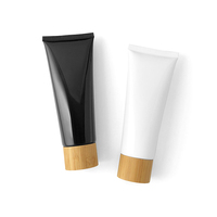 Emballage cosmétique bouteille vide capacité 50/60/80/100/120ml couvercle en bambou grain de bois matériau PP avec joint de pompe pour crème pour le visage