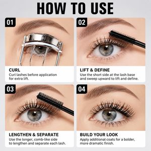 Mascara en gros à la kératine pour recourber les cils, logo personnalisé, végétalien, waterproof, volume intense, fibres de soie 4D, marque privée - Product Image 3
