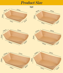 Plateau de collation alimentaire en papier kraft pour hot-dog frites - Product Image 4