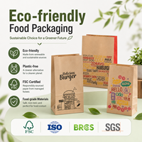 Sac en papier kraft brun écologique et recyclable, imprimé sur mesure, pour l'épicerie, les aliments à emporter, les supermarchés, l'emballage des légumes