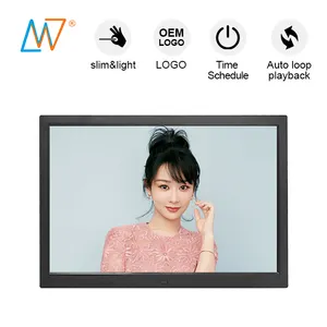 Usuário eletrônico manual lcd tela montagem na parede 15 polegadas digital photo frame viewer sd card