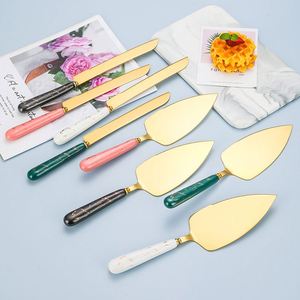Ceramic Handle Stainless Steel <b>Cake</b> <b>Gift</b> <b>Box</b> Set Baking Tools Cheese Knife Pizza Blade Triangle Shovel Set - Product Image 2