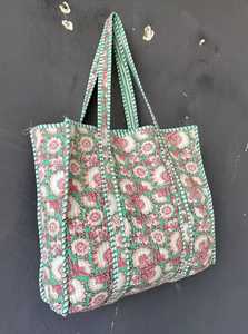 Bolso de Mano Acolchado de Algodón, Ligero, con Estampado Étnico, Asas Resistentes, para Viajes y Compras - Product Image 5