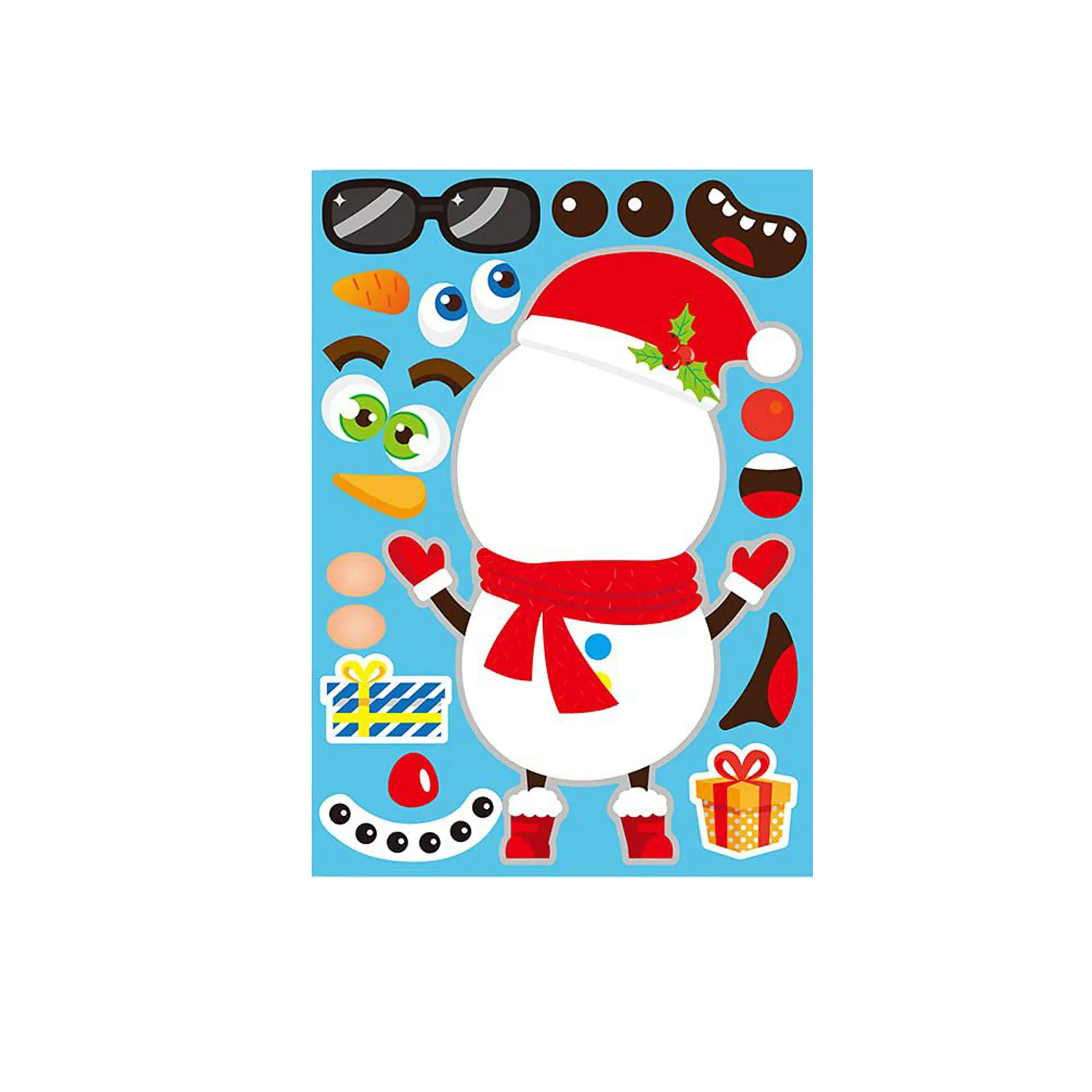 Goedkope 24 Vellen Kerststickers Voor Kinderen, Kinderen Diy Maak Je Eigen Stickers Voor Kerst Party Games