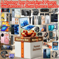 Caja Misteriosa de Electrónicos con Smartphone Garantizado en su Interior, 5 Piezas, 100% Sorpresa, con Teléfono 5G, Reloj Inteligente, Auriculares, Altavoz, Pistola de Masaje
