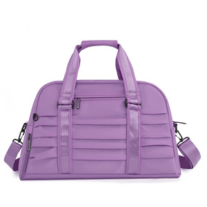 <b>Light</b> Wear Resistant Pleated Business Trip Bag Wide Reinforced Handle Detachable Adjustable Shoulder Strap Student Large Bag - Product Image 3