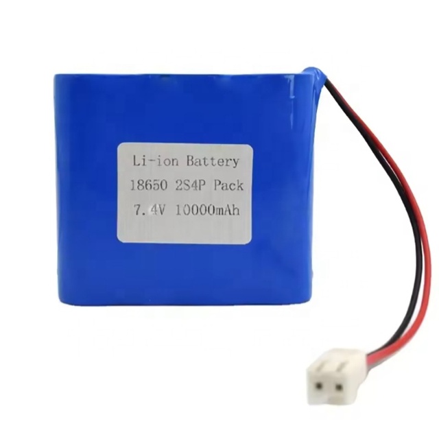 High Capacity Rechargeable 18650 Lithium Battery Pack 10000mah 7.4V 2s4p Li Ions Batteries