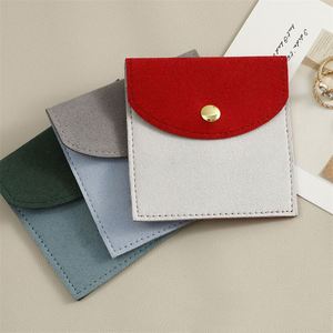 Bolsa de Joyería de Microfibra Guardidea con Combinación de Colores, Cierre a Presión en Contraste, Pequeño Estuche de Almacenamiento para Collares, Anillos, Pendientes y Relojes - Product Image 4