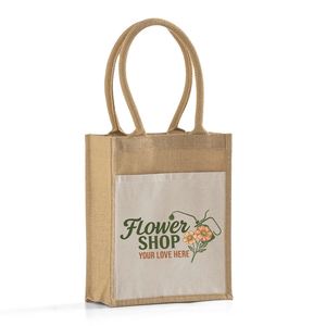 Sac fourre-tout en toile de jute personnalisable avec zone d'impression facile, petit format, imperméable, idéal pour les cadeaux - Product Image 3