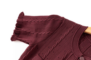 Abito Lungo da <span class=keywords><strong>Donna</strong></span> Lavorato a Maglia Nuovo Arrivo 2025 Stile Elegante a Tinta Unita con Girocollo <span class=keywords><strong>Maniche</strong></span> Corte Vestibilità Aderente e Orlo Svasato - Product Image 6