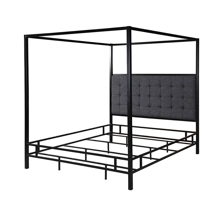 Material Four Poster Bedroom Furniture Princess Canopy Bed Frame Hot-selling Durable Iron Modern 50 Sets Customized Color