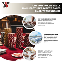 Table de poker ovale personnalisée YS Texas Hold'em 240 cm - Table de poker de qualité casino avec accoudoirs en cuir, plateau à jetons et pieds en H