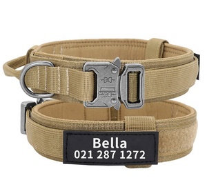 Conjunto de correa de nailon reflectante de lujo personalizado para mascotas, mango cómodo, <span class=keywords><strong>collar</strong></span> de pastor alemán sencillo a la moda para sólido mediano y grande - Product Image 1