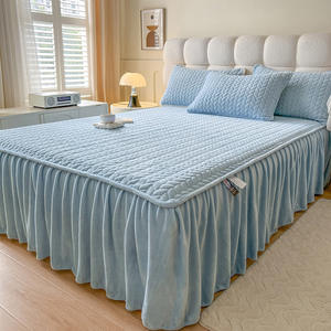 Set Copriletto in Flanella per Letto Matrimoniale e King Size, Tinta Unita con Decorazione in Pizzo, Vendita all'Ingrosso in Cotone - Product Image 5