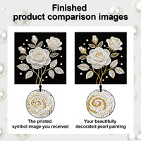 LS Gevormde 5D DIY Parel Schilderij Kit Druivenroos Bloem Gedeeltelijke Stippen Schilderij Gouden Diamanten Witte Halve Parel Handgemaakt Ambacht DIY