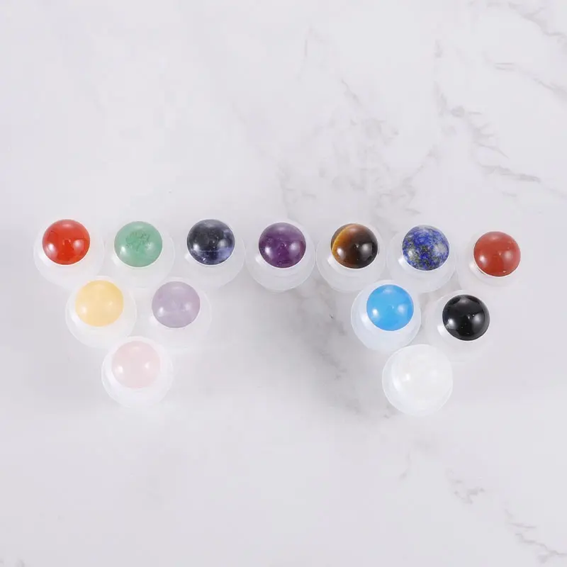 12 colors gemstones roller ball #16 replace fitmetns roller ball inserts for 10m roll on bottle