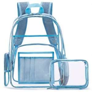 Custom Wholesale OEM Unisex Transparent Travel Heavy Duty PVC Kids <b>Waterproof</b> <b>School</b> <b>Backpack</b> With Zipper 20-35L Softback - Product Image 1
