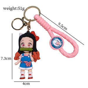 Porte-clés mousqueton 8 cm en plastique souple, design 3D Anime Demon Slayer, léger, tendance et créatif, pendentif de sac d'anniversaire - Product Image 5