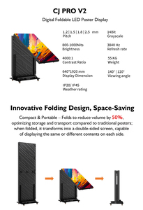 P2 Opvouwbaar LED-posterscherm, draagbaar verticaal display met wielen, modulair stapelbaar digitaal signage voor reclame in winkelcentra en etalages - Product Image 4