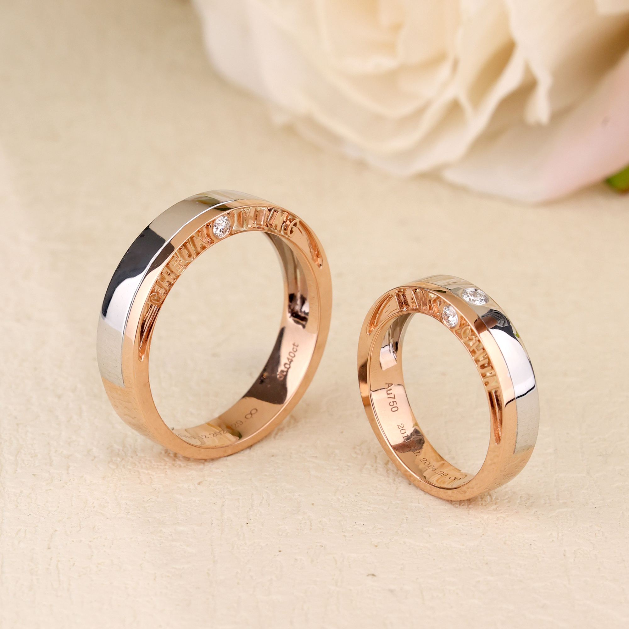 Oro rosa blanco 18K