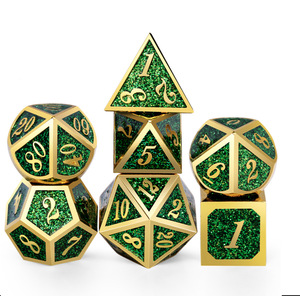 Juego de dados de juego de mesa de Metal poliédrico de 7 piezas de alta calidad, logotipo personalizado, <span class=keywords><strong>Color</strong></span> bronce para juegos de jardín, dados a granel - Product Image 2