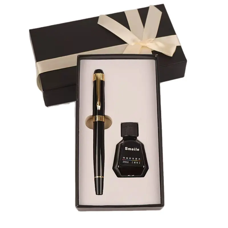 Boîte personnalisée de stylos à encre noire avec stylo coffret cadeau