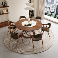 Muebles nórdicos para el hogar, mesas de centro de madera, Base redonda de madera maciza, juego de mesa de comedor de 6 plazas