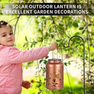 Lâmpada solar para uso ao ar livre, lâmpada de metal à prova d'água para suspensão de borboletas, luminária decorativa para jardim - Product Image 4