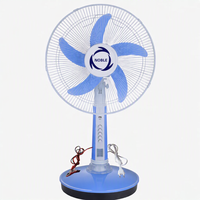 Ventilateur de table AC/DC exporté au Yémen, ventilateur de table portable DC 12V 16 pouces avec lumière LED et fonction de charge de téléphone portable USB
