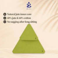 Coussin Zafu ergonomique à géométrie triangulaire en chanvre et coton naturels avec soutien de posture anti-affaissement