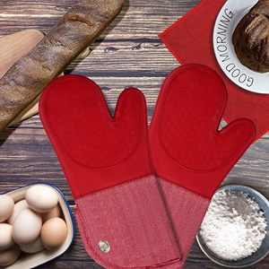 Paire de gants de four en silicone texturés imprimés, antidérapants, rouges, résistants à la chaleur, lavables au lave-vaisselle, écologiques, imperméables et durables - Product Image 5