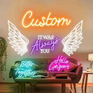 Pengiriman Cepat Dekorasi Dinding Sayap Malaikat Cetak UV Lampu Elektronik LED Logo Kustom Lampu Malam Tanpa Minimum Order Dropshipping <span class=keywords><strong>Neon</strong></span> Sign Kustom - Product Image 3